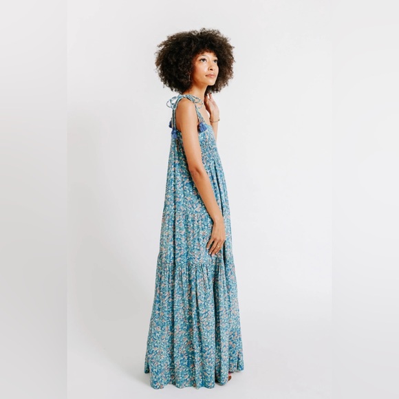 Mirth Mykonos Maxi Dress in Saltwater Blue Size Small - Picture 8 of 9